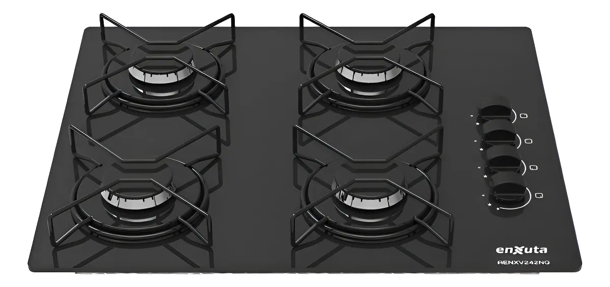 Anafe A Gas Aenxv242ng Enxuta Mesada De Vidrio - Negro
