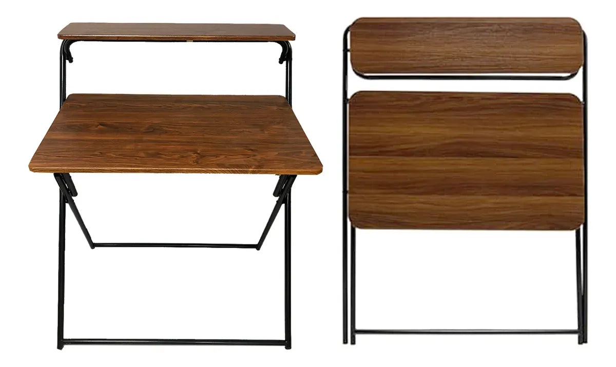 Escritorio Plegable 2 Pisos Mdf Y Metal F cil Guardado