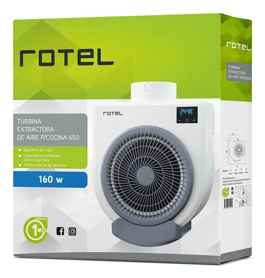 Extractor Turbina Extractora De Aire P/cocina 650 Rotel