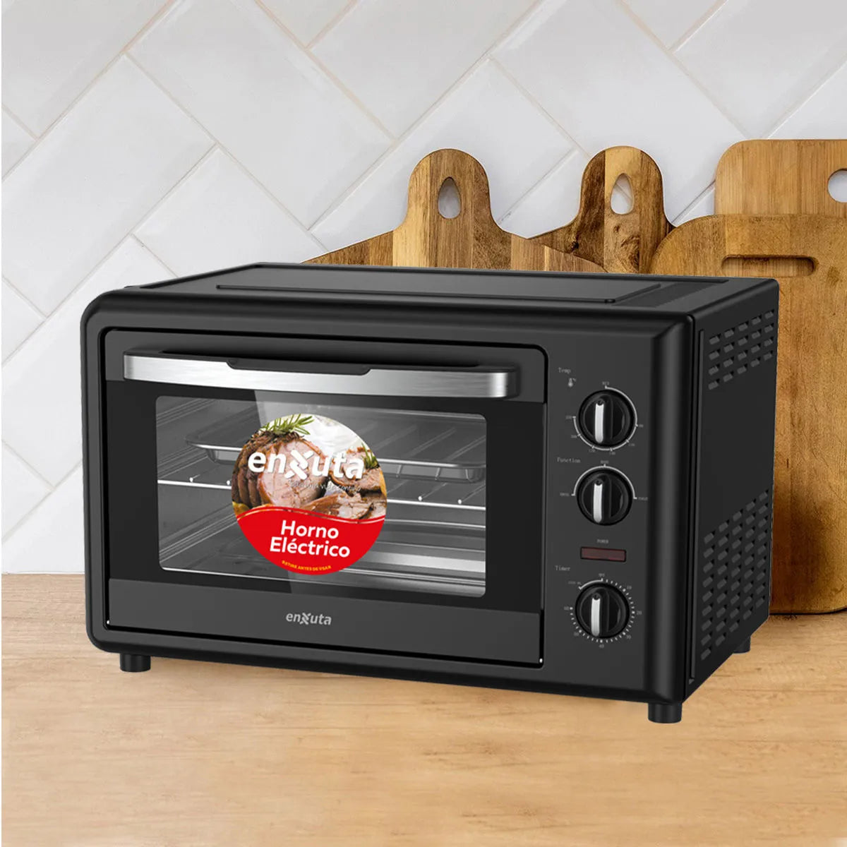 Horno Electrico Enxuta 32lts 1500w 3 Funciones Color Negro - Negro