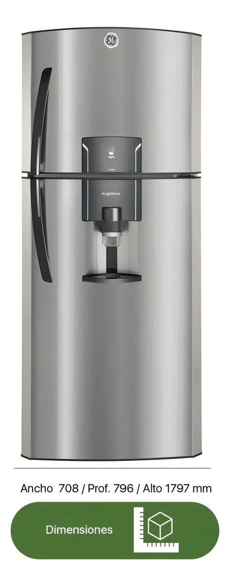 Heladera General Electric Rgp400fgmu1 Efic A Dispensador Gris