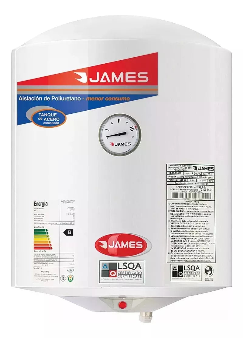 Calefon James 30 Lt Cil¡ndrico Env¡o Gratis Garant¡a Oficial