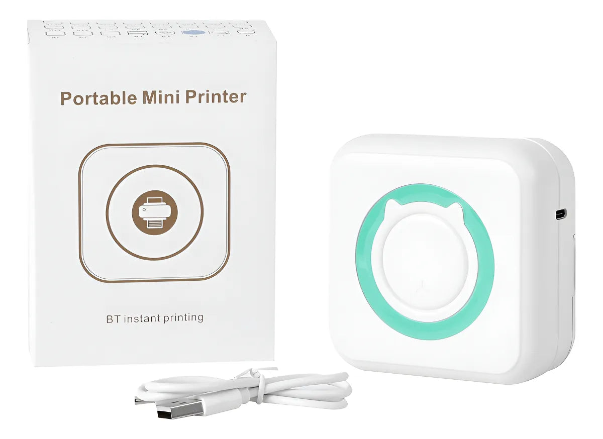 Mini Impresora Térmica + 1 Rollo Papel Calidad