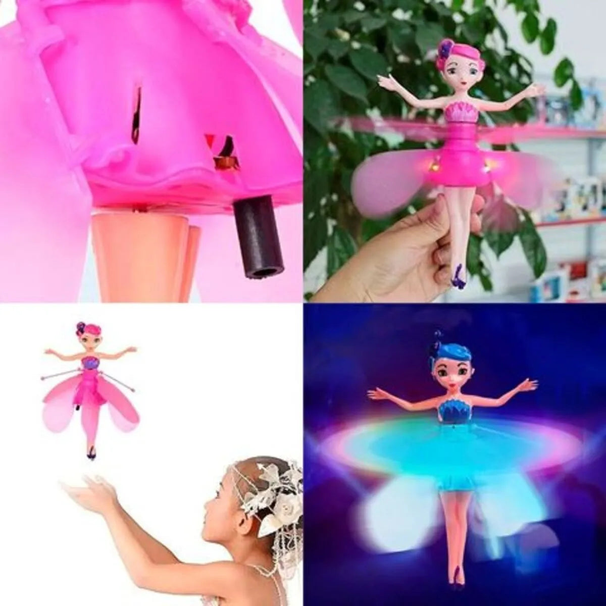 Muñeca Hada Princesa Voladora Con Sensor Infrarojo Carga Usb