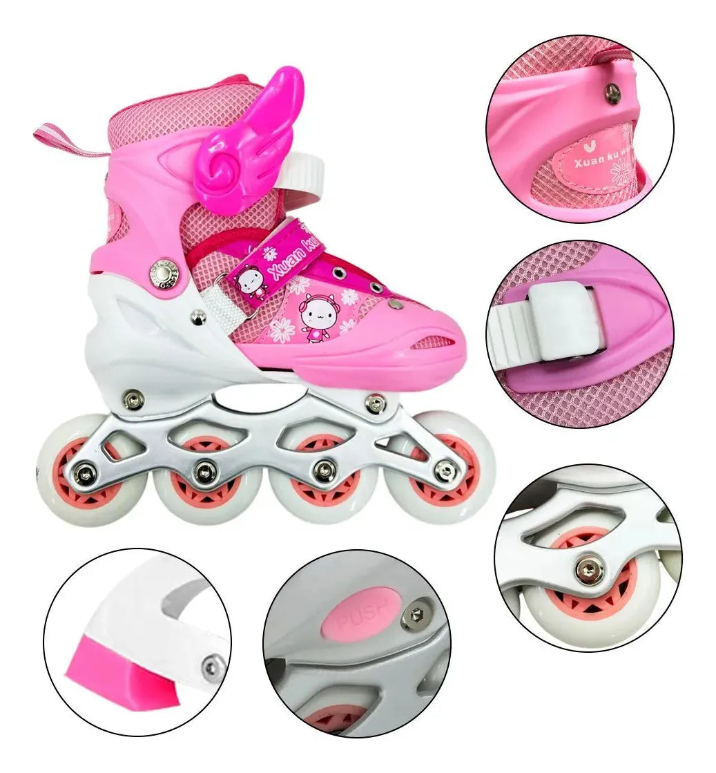 Patines Rollers 4 En Línea Extensibles Talle 35 Al 38