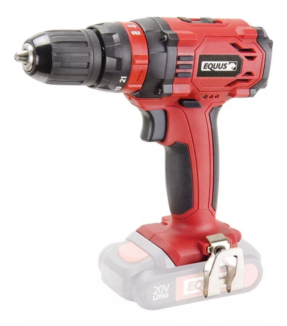 Taladro Atornillador Inal mbrico 20v Equus Con Percutor Rojo