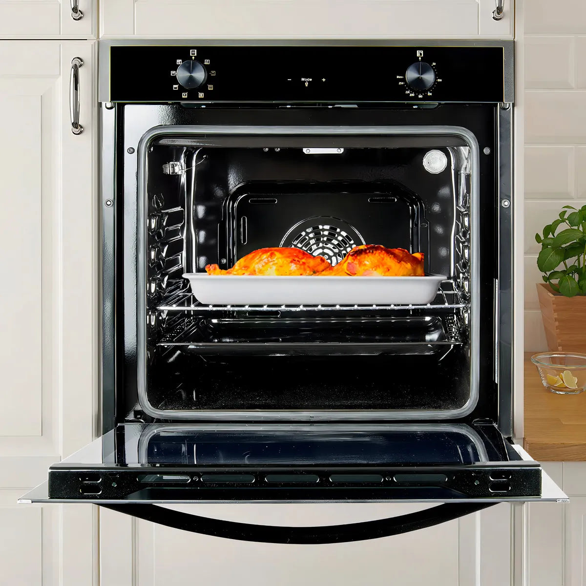 Horno De Empotrar Tem Eléctrico 73l Grill Convección Display Negro