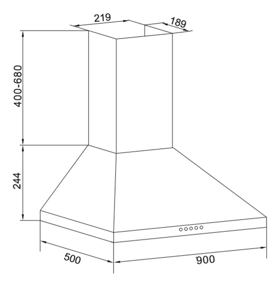 Campana Tem T1ech A 90cm Plateado