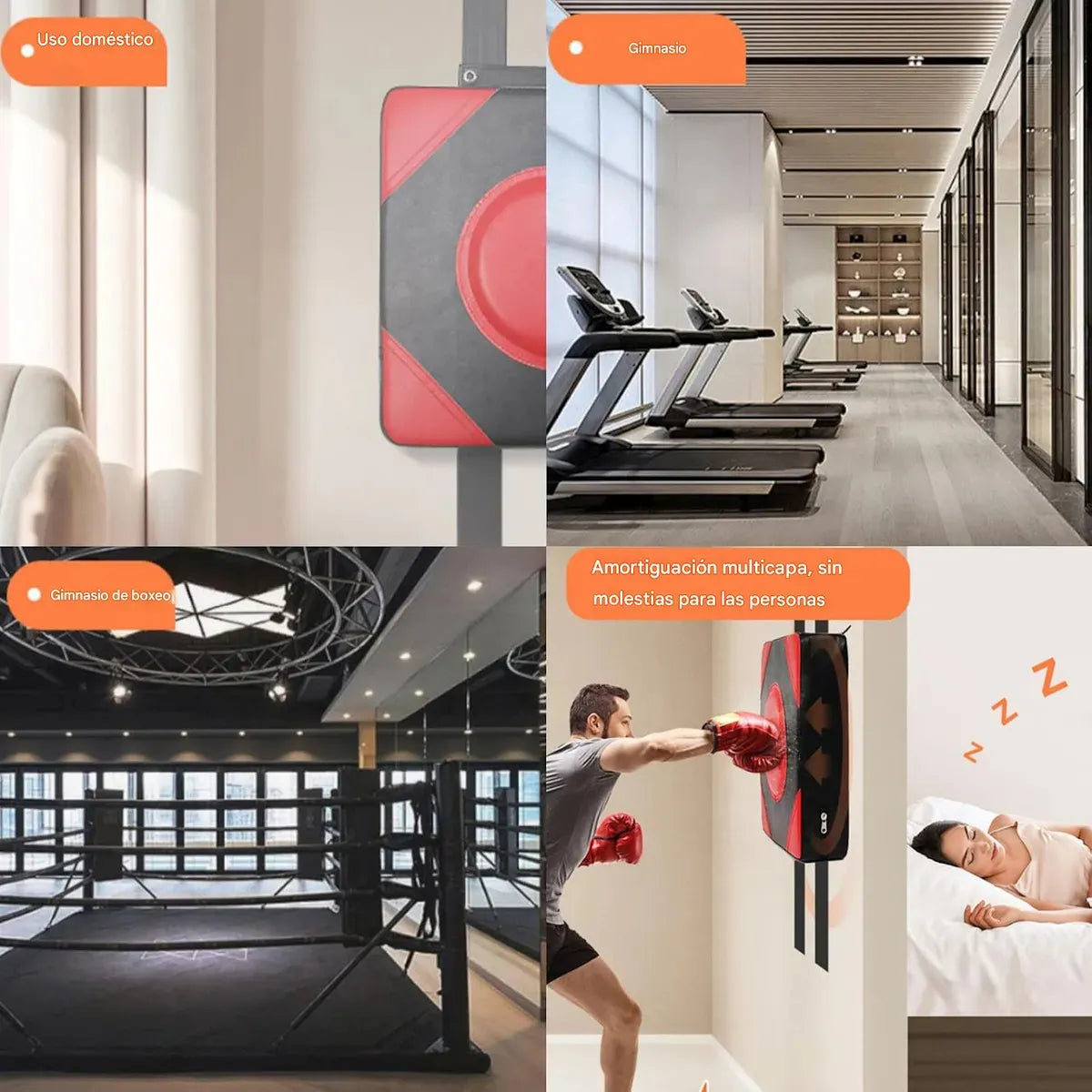 Bolsa De Boxeo Montada En La Pared Color Rojo Entrenamiento