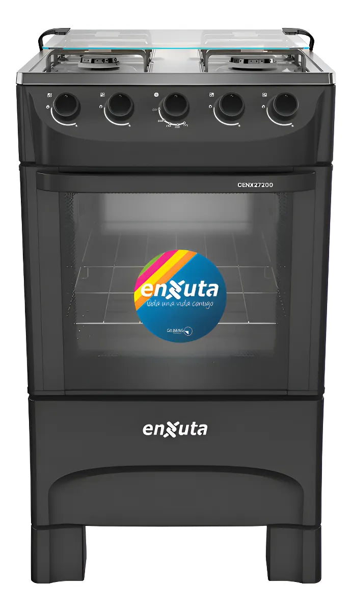 Cocina Supergas 4 Hornallas Negra Con Termocupla - Enxuta - Negro