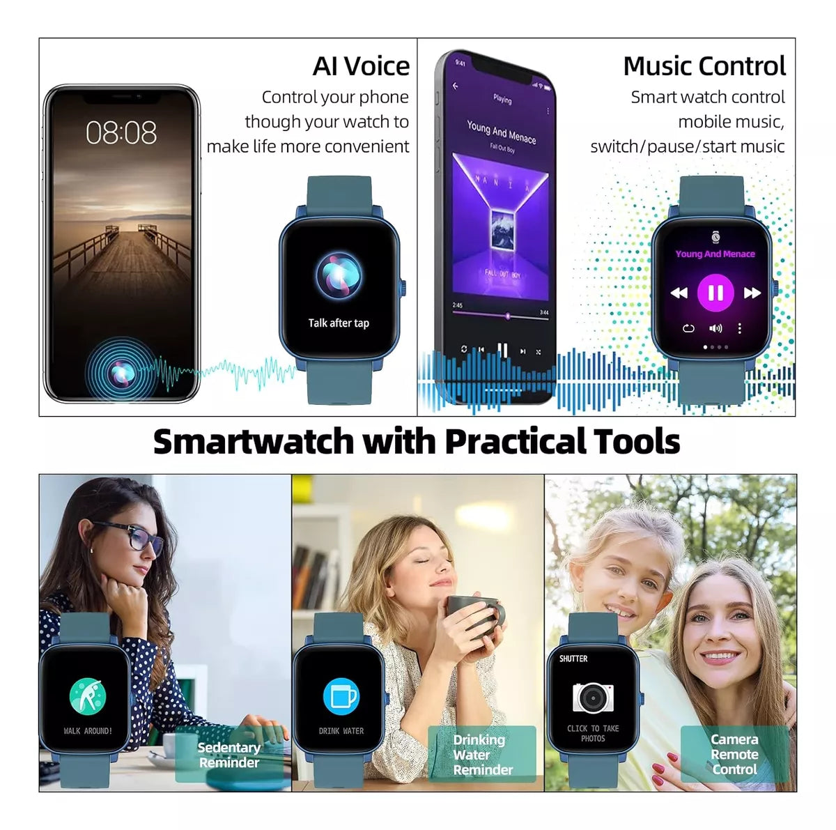Smartwatch Inteligente con Llamadas Bluetooth, Pantalla HD y Monitor de Salud ⌚📞
