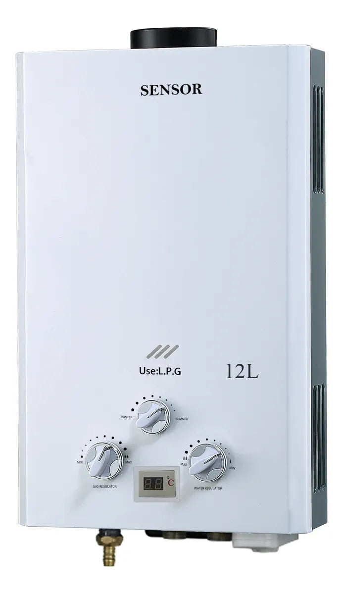Calefon Instantaneo A Gas 12lts Sensor Tiro Natural Exterior