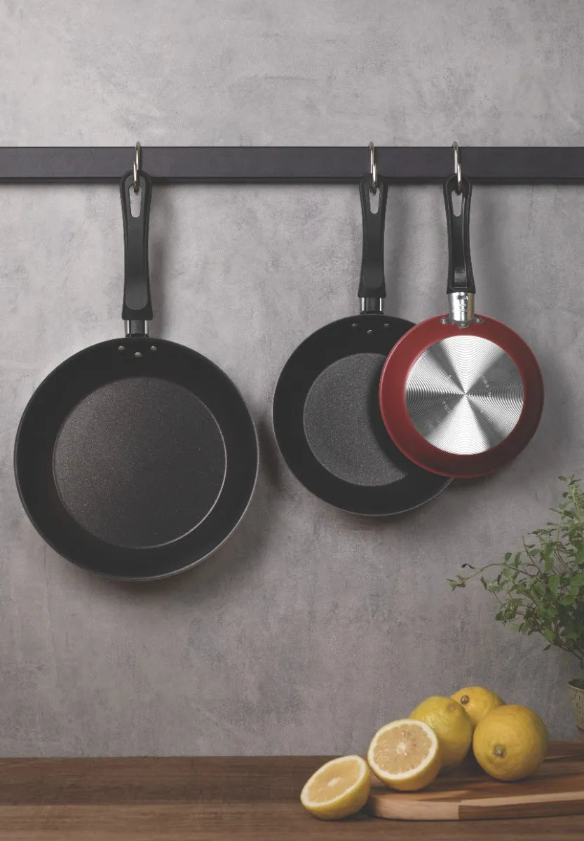 Juego De Sartenes Rojas Tramontina Caribe De 3 Piezas