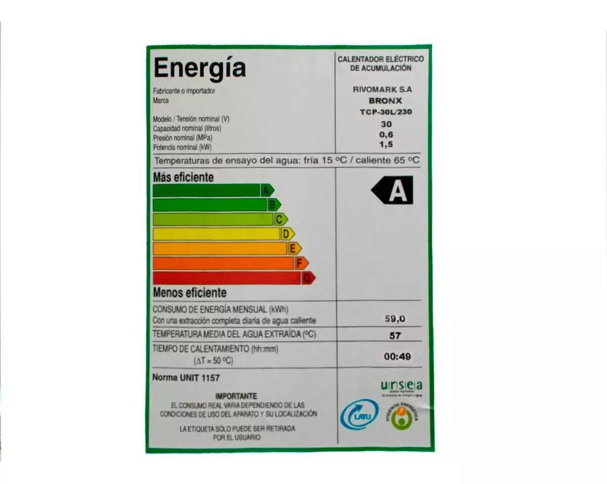 Calentador Bronx Cc-30 Lts Cobre Termotanque Calefon 220v