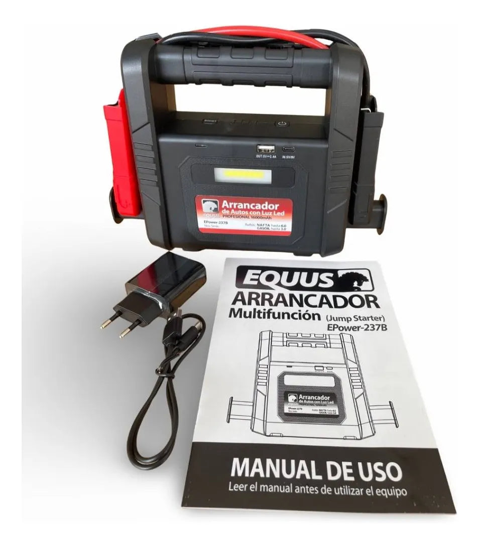 Arrancador Multifunción Portátil 16000mah Equus Epower-237b