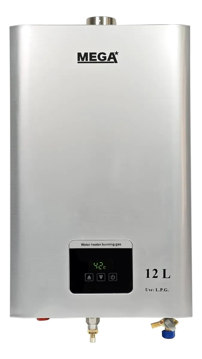 Calefon A Gas 12lts Tiro Forzado Digital Interior Mega