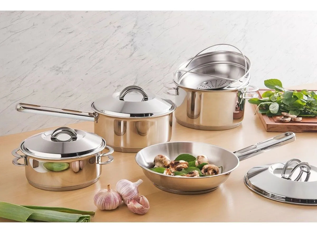 Sart‚n Allegra De Acero Inoxidable Con Fondo Triple De 24