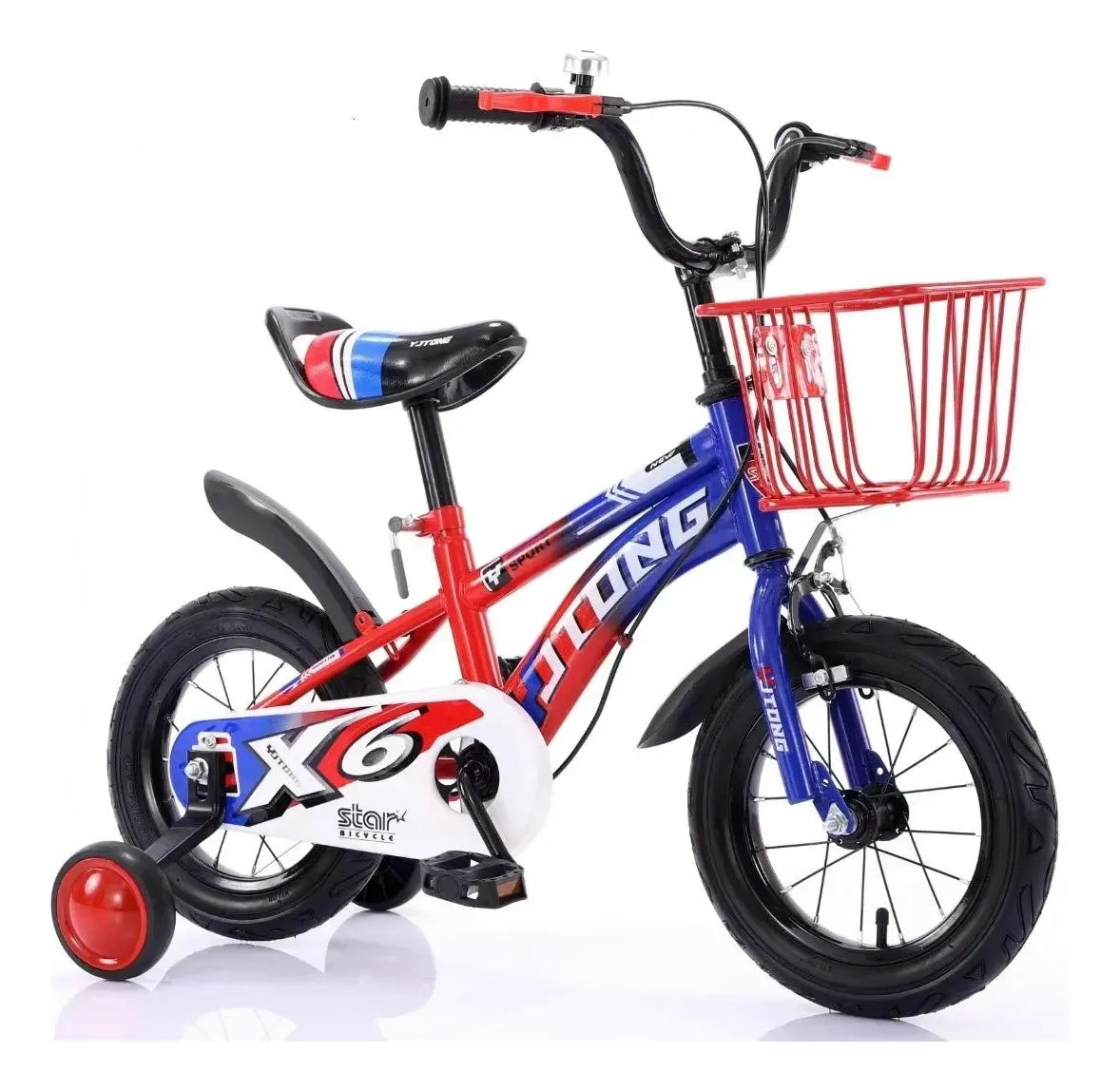Bicicleta Rodado 12 Spek Con Canasto Y Rueditas Roja