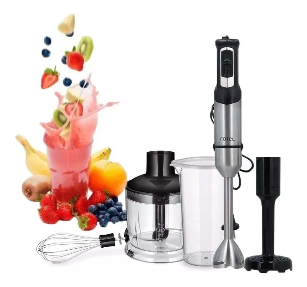 Mixer Rotel Mega 4 1000w Acero Inoxidable Y Negro 220v 50 Hz