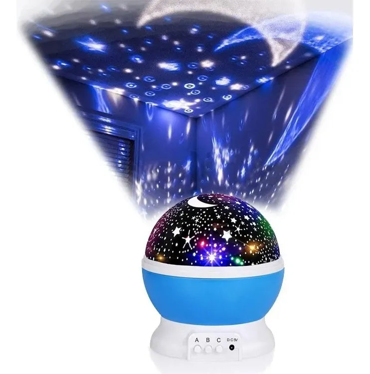 Veladora Nocturna Efecto Estrellas Y Lunas Giratoria