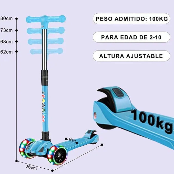 Monopatín Tripatin 3 Ruedas Para Niños Con Luces