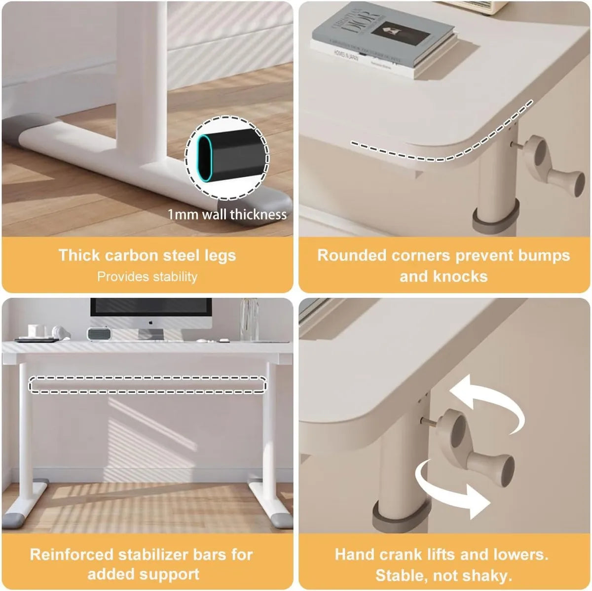 Escritorio Mesa Elevable Manual Gamer Maxima Comodidad