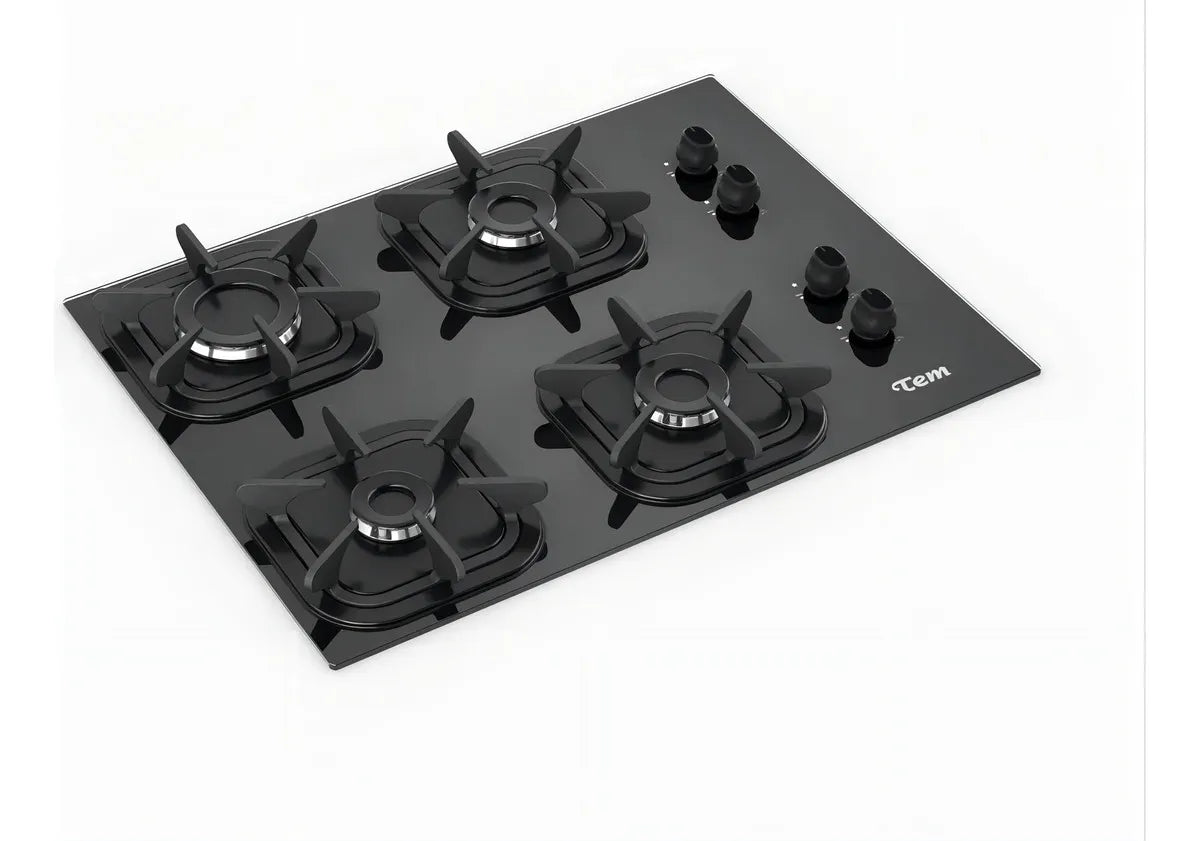 Anafe Tem A Gas 4h Encendido Automático Mesada De Vidrio