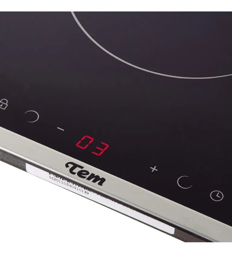 Anafe Tem Vitrocerámico 2 Discos Eléctrico Copacabana Negro