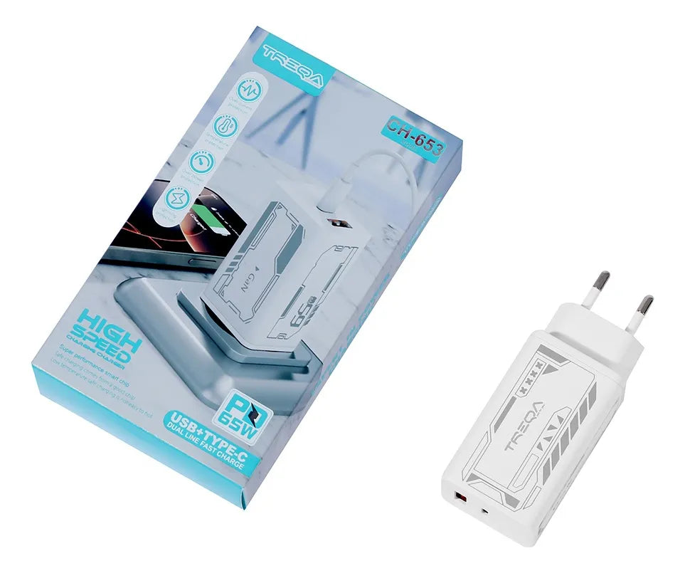 Cargador Carga Rapida Para Celular Ch-653 Usb+pd 65w