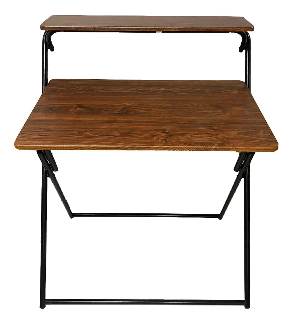 Escritorio Plegable 2 Pisos Mdf Y Metal F cil Guardado