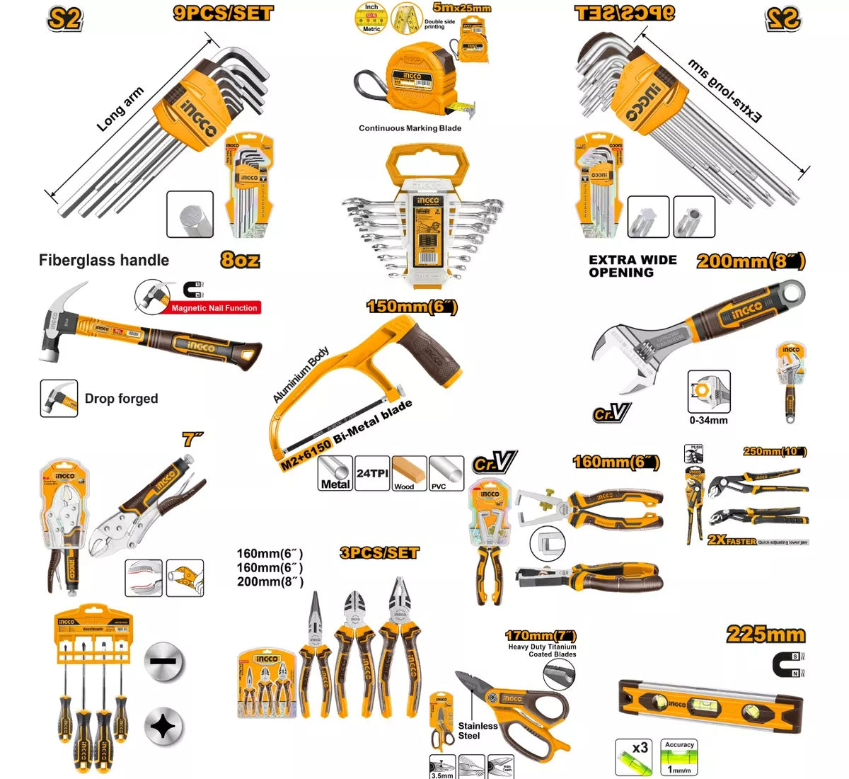 Bolso de Herramientas INGCO 13” con Juego Completo – Combo Exclusivo