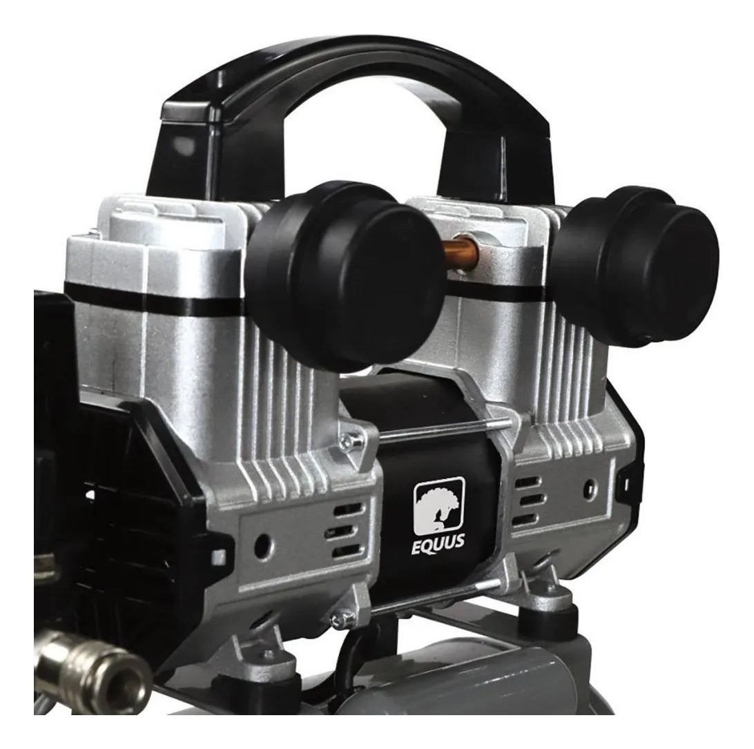 Compresor De Aire 10l Silencioso Sin Aceite Equus Negro