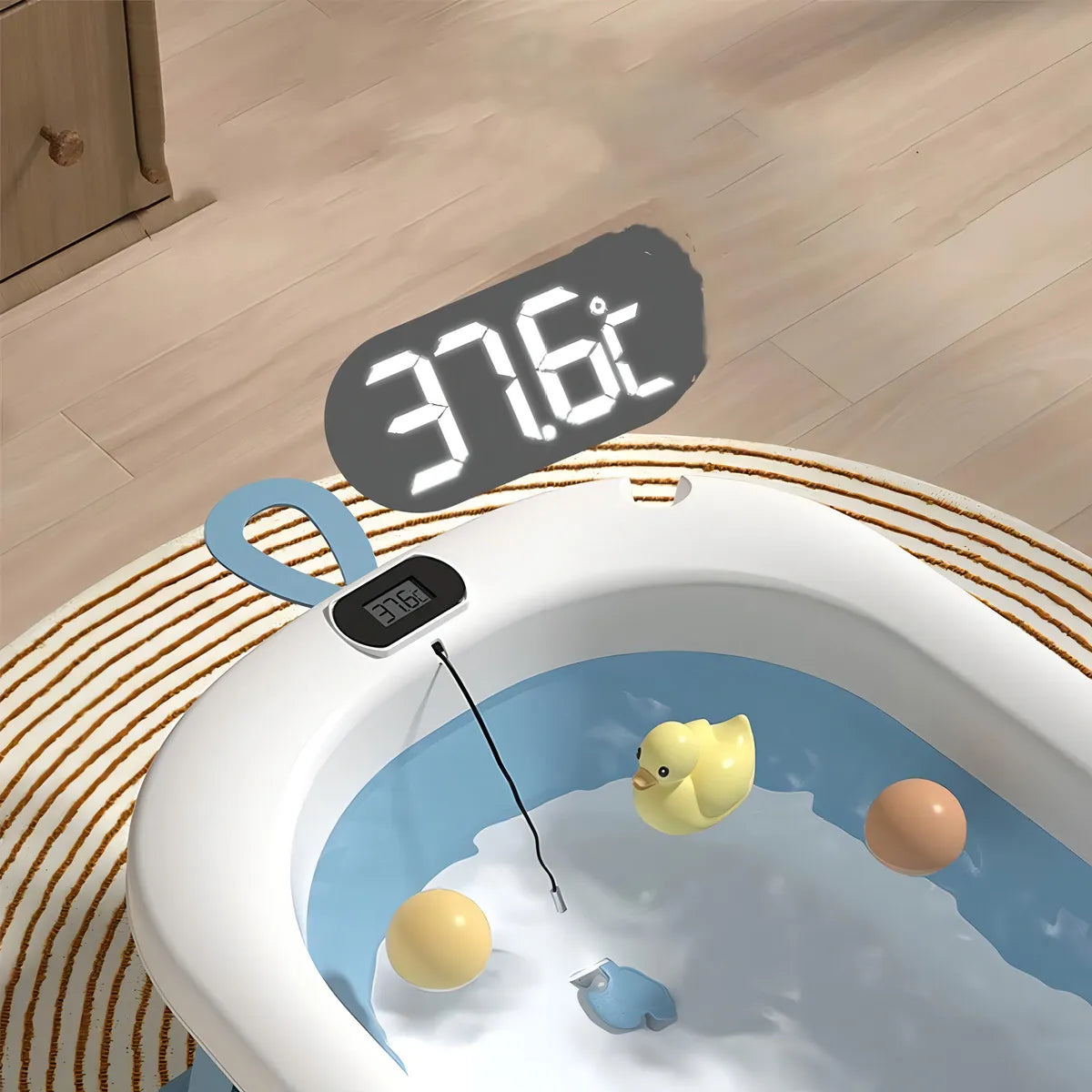 Ba¤ito Plegable Con Termometro + Colchon Baby Splash Bebe