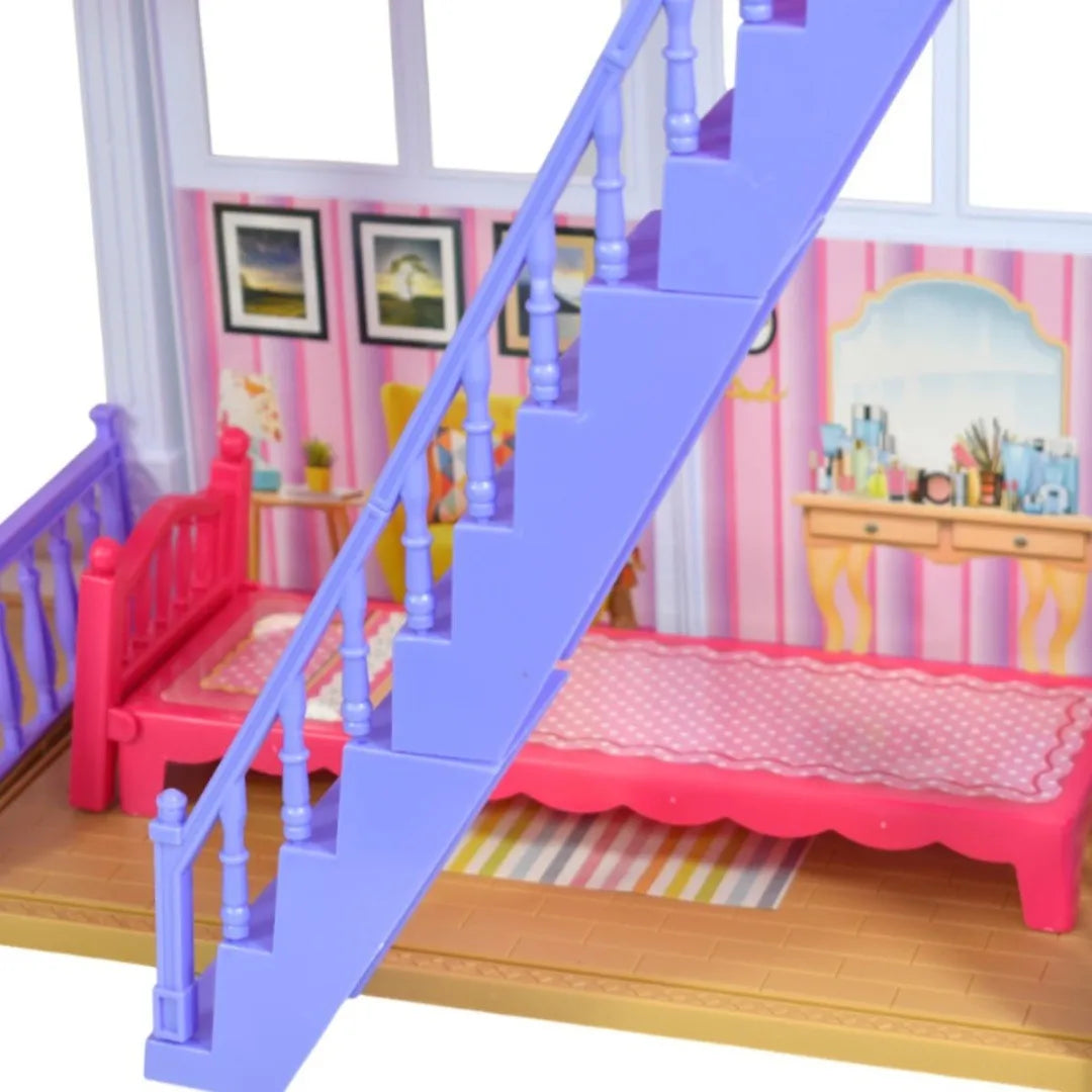 Casita De Muñecas 2 Pisos Con 112 Accesorios