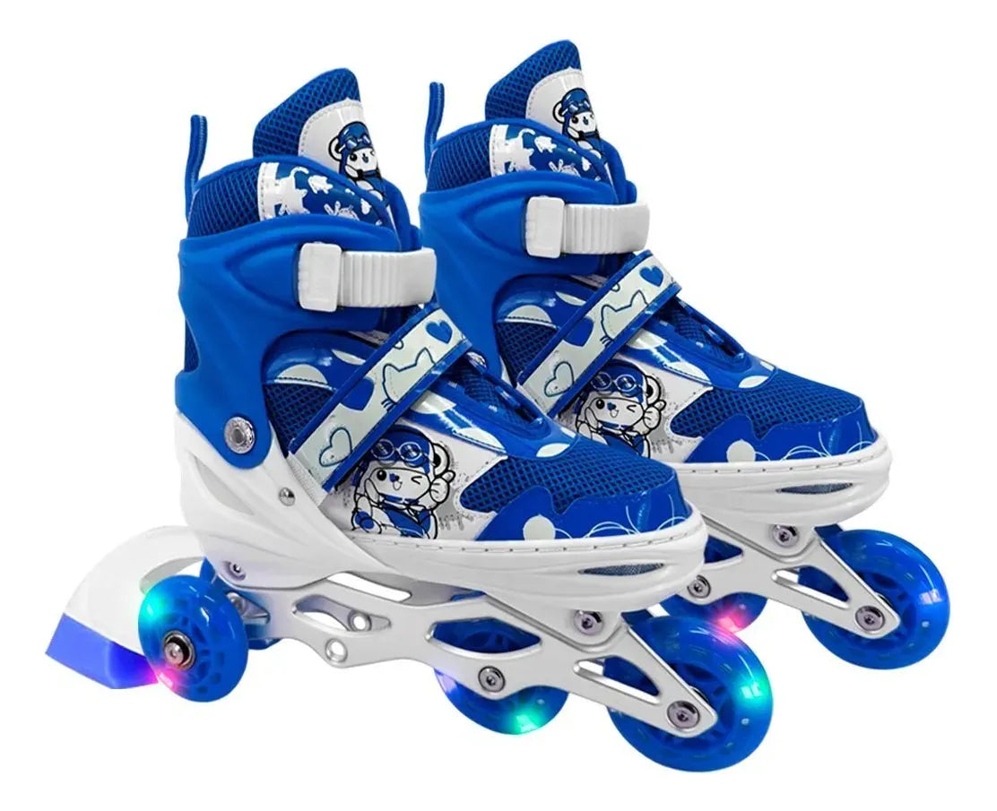 Patines 4 Ruedas 2 En Línea 2 Traseras Extensibles T. 39-42