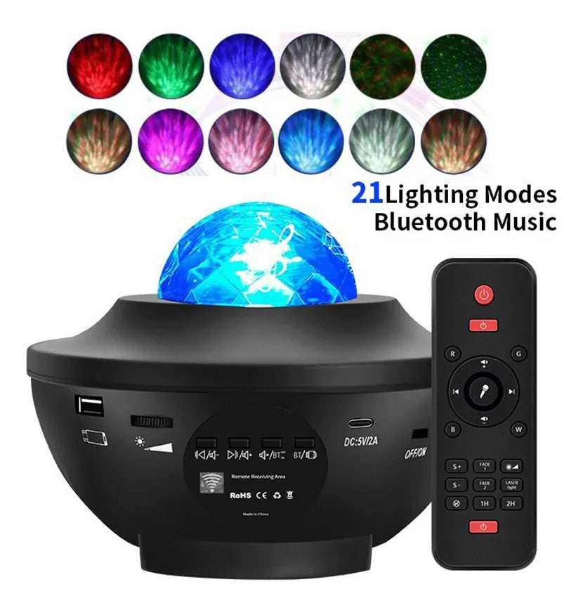 Proyector Galaxia Control Parlante Bluetooth 21 Patrones