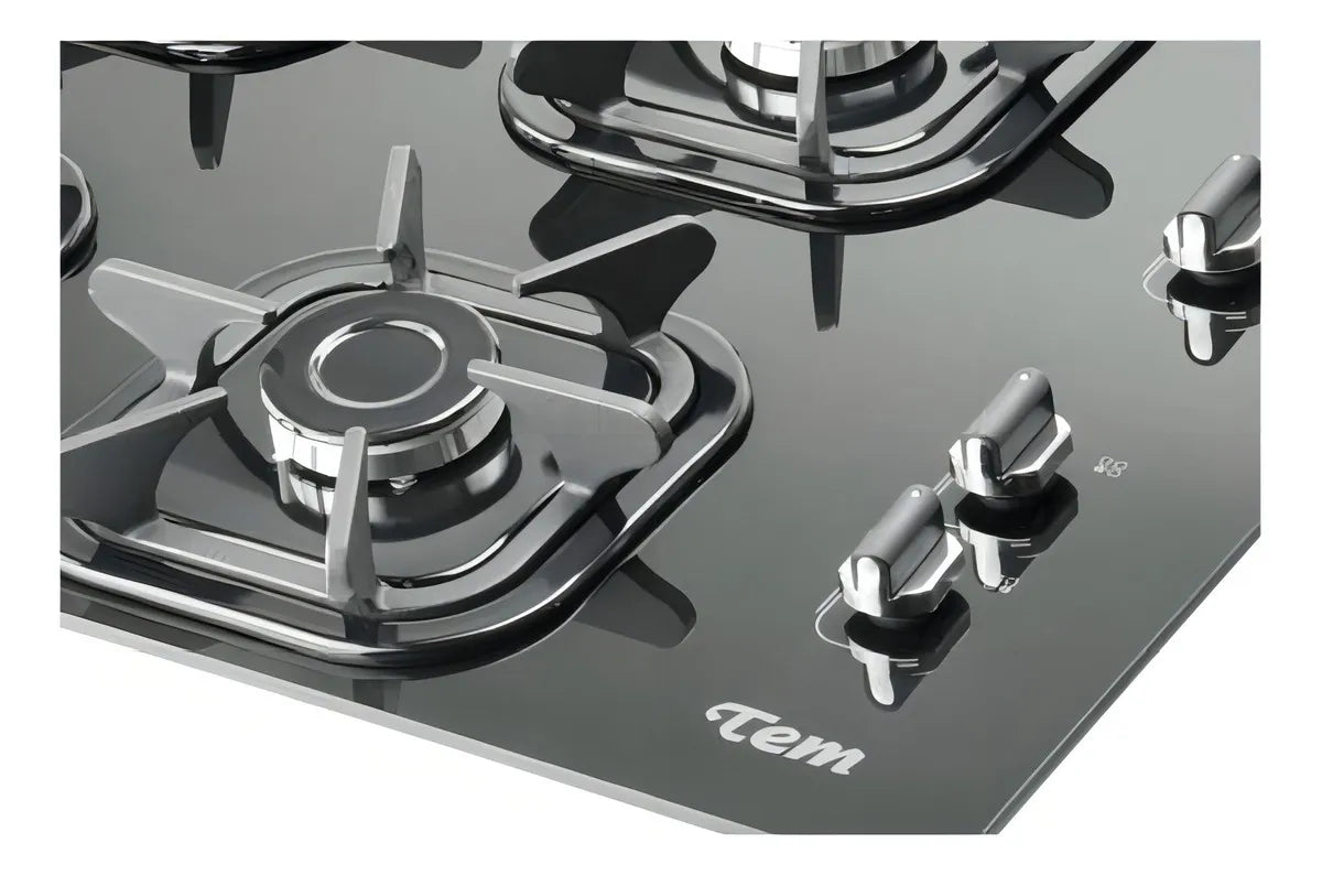 Anafe Tem A Gas 4h Encendido Automático Mesada De Vidrio