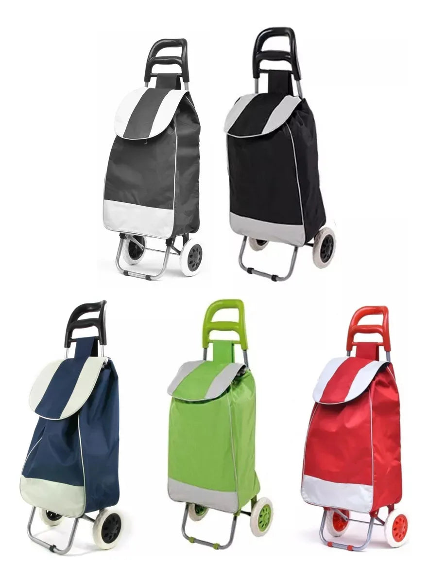 Carro Carrito Feria Tela Plegable Resistente Bolso Lavable