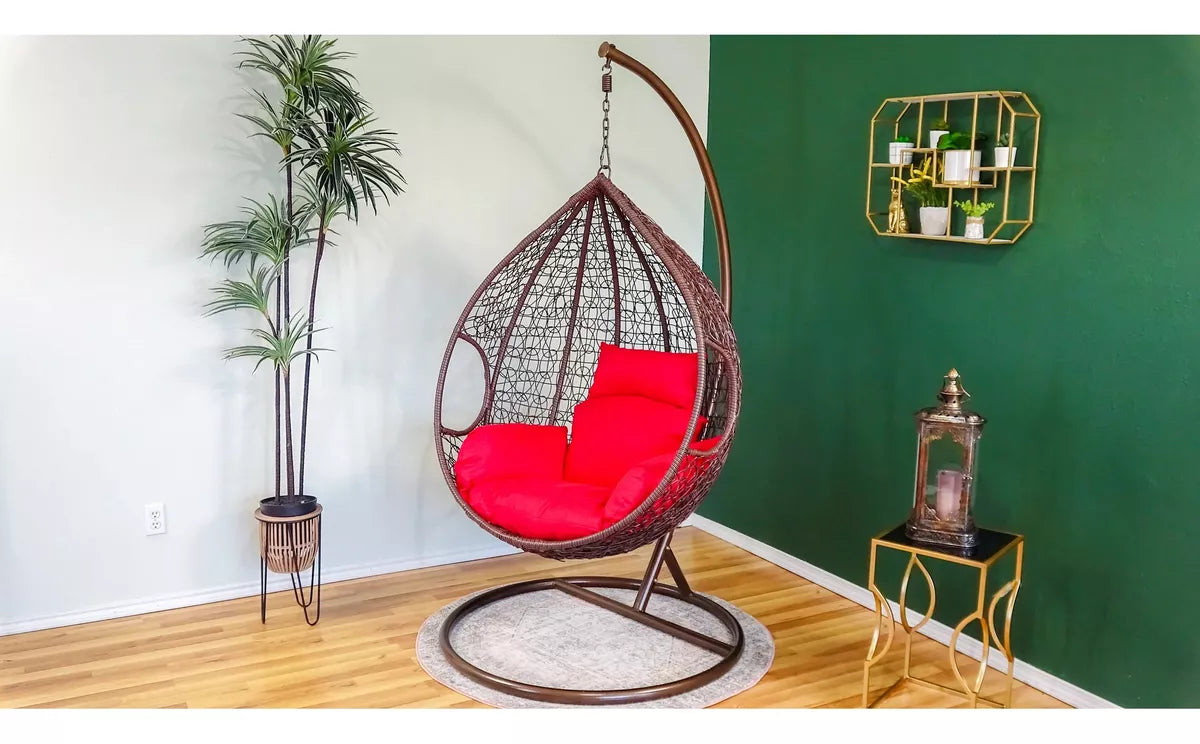 Silla Nido Huevo Blanca Colgante Hamaca Jardin Patio