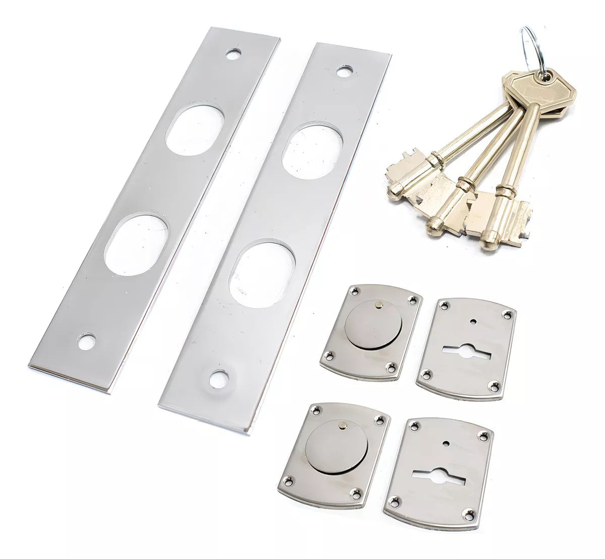 Cerrojo Gemelo Para Porton Toyaki Lh-2170 Color Plateado