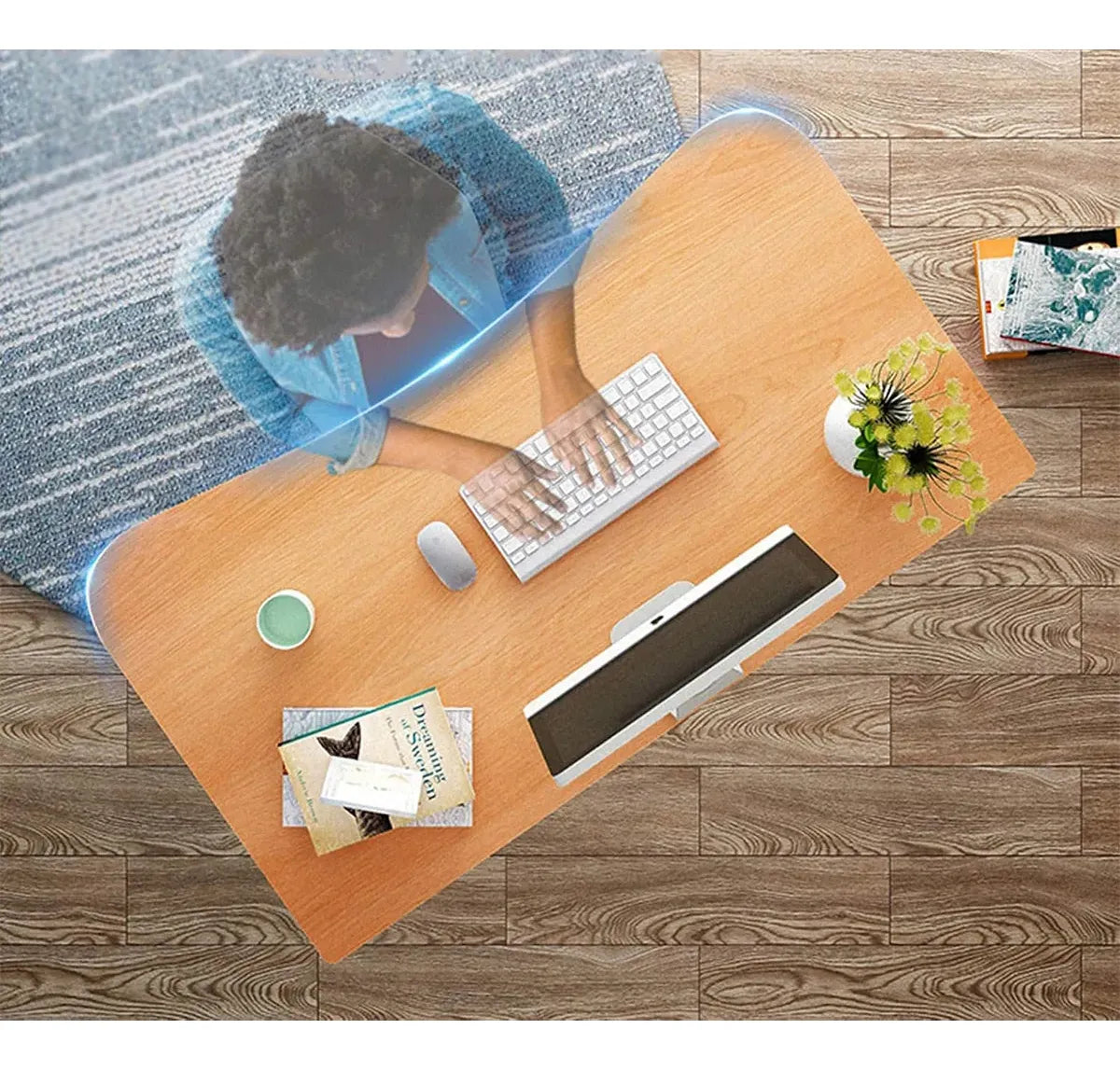 Escritorio Madera Mdf Oficina Tipo Caballetes Con Cajones