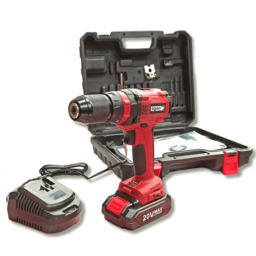 Taladro Atornillador Inalambrico Equus Brushless 20v 16805st Rojo