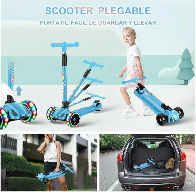 Monopatín Tripatin 3 Ruedas Para Niños Con Luces