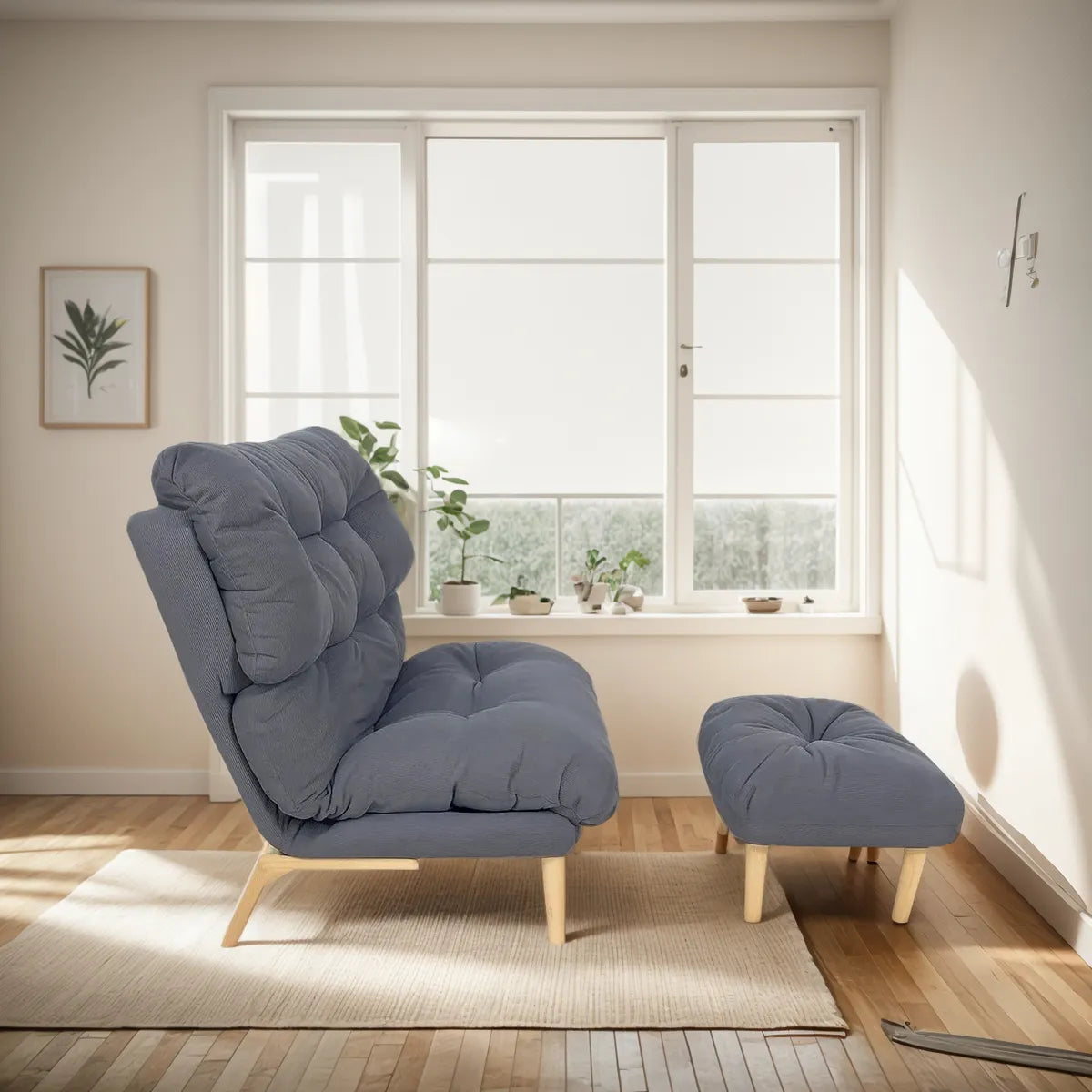 Sillon De Un Cuerpo Reclinable Con Puff Apoyapies