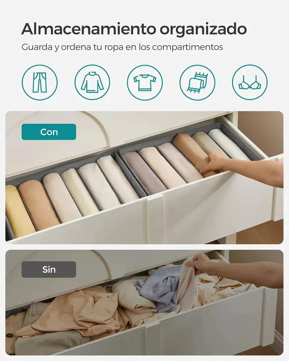 Caja Organizadora Ropa 9 Espacios Plegable Apilable Armario