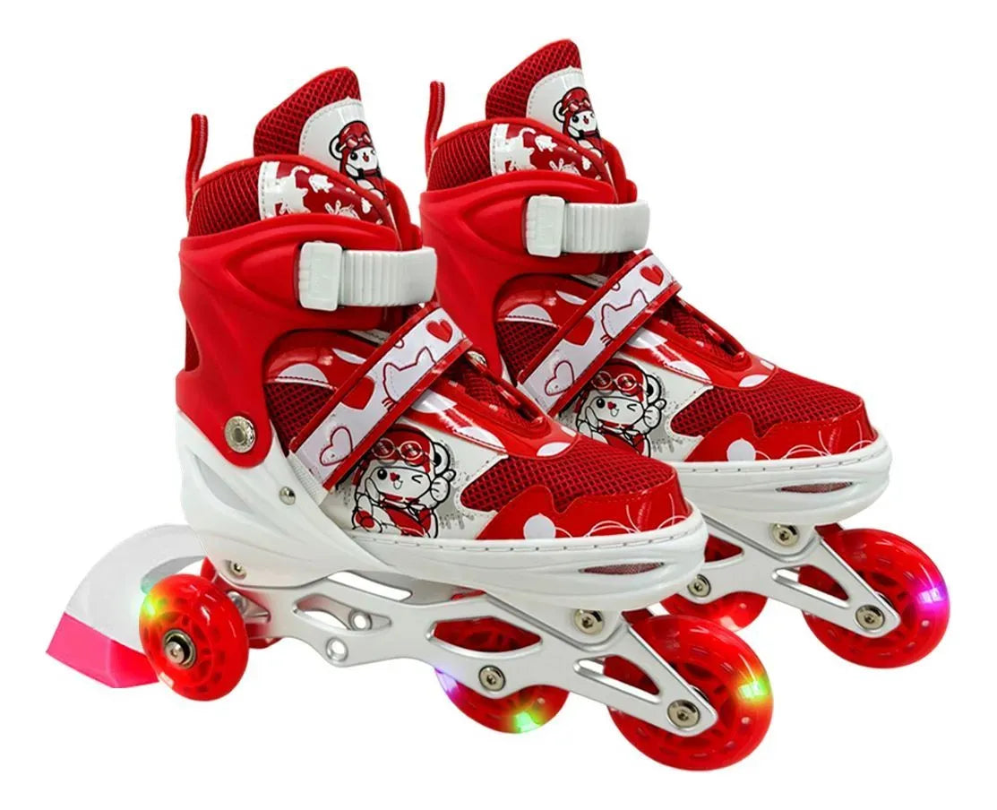 Patines 4 Ruedas 2 En Línea 2 Traseras Extensibles T. 39-42