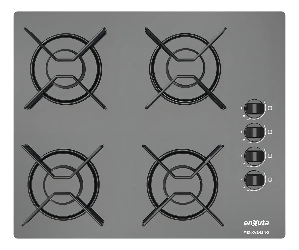 Anafe A Gas Aenxv242ng Enxuta Mesada De Vidrio - Negro