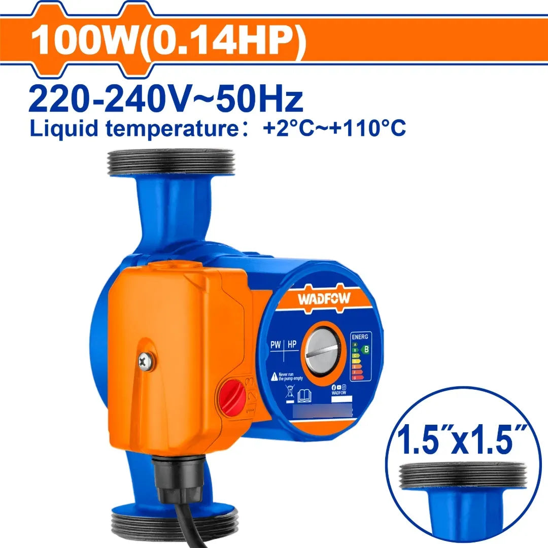 Bomba Agua 100w 53l/min 220-240v 1.5m Wadfow Wwpbc100