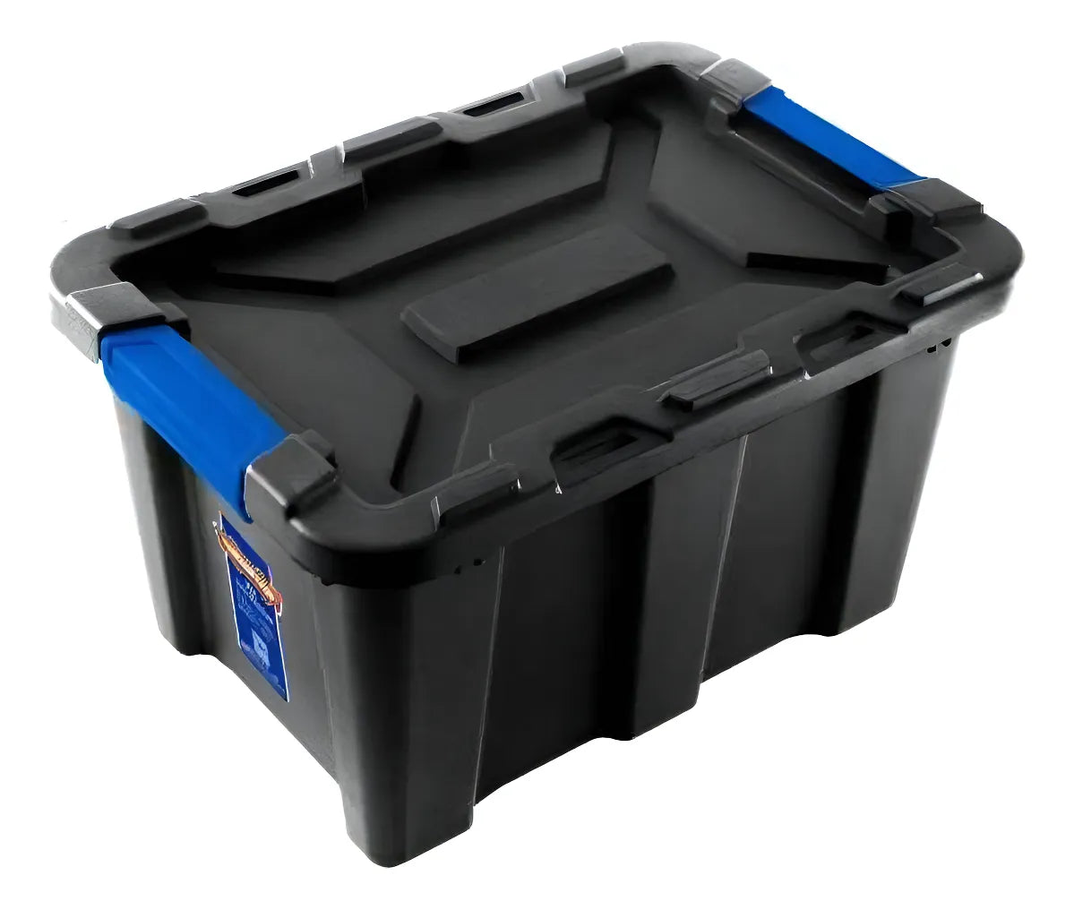 Caja Contenedor Plastico Apilable Negro 25lt Wadfow Pack X5
