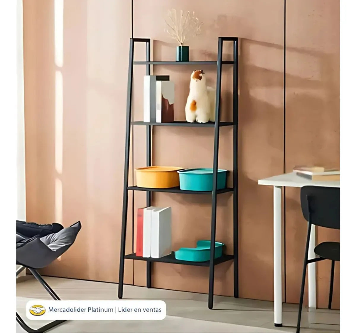 Estantería Multiuso 4 Estantes Biblioteca Metal Industrial